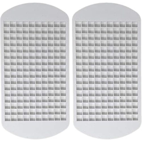 Mini Ice Cube Tray Set (2 Pack), Easy Ice Release Silicone Ice Trays with 160 mini cubes each, 320 ice cubes - Clean Easy, Flexible, Multi-Use, Square Mini Ice Cube Trays