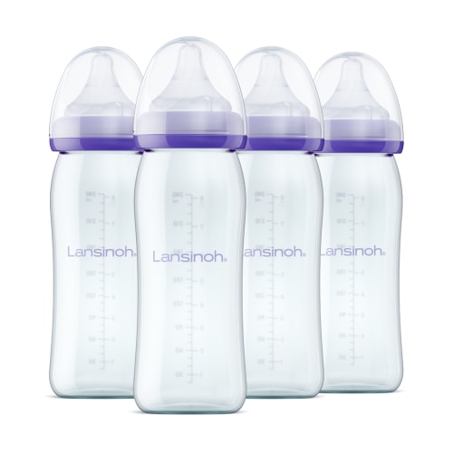 Glass Bottles with NaturalWave Nipple (8 Ounces) – Lansinoh