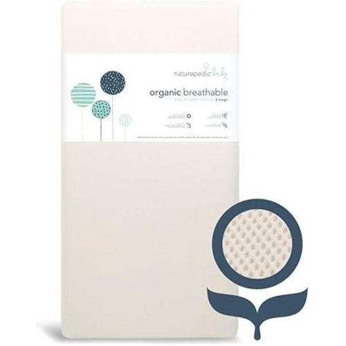 Naturepedic Organic Baby Crib Mattress - Lightweight Infant & Toddler Bed - Waterproof, Non-Toxic, Standard Size 52" x 28"