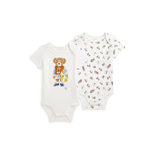 2-Pack Polo Bear Cotton Bodysuits, 3M- Only 1 left