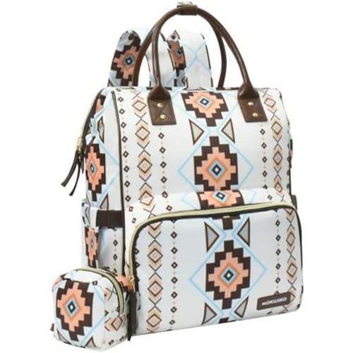 Diaper Bag Backpack for Women, Baby Bag for Mom, Wrangler Diaper Bags, Big Diaper Bag with Stroller Straps Pacifier Case, Multifunctional Unisex Travel Diaper Bag for Mom Dad Women (white)