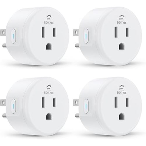 EIGHTREE Smart Plug, Smart Home WiFi Outlet Works with Alexa & Google Home, Smart Socket with Remote Control & Timer Function, 2.4GHz WiFi Only, 4 Packs