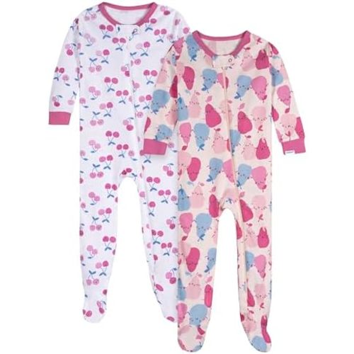 Onesies baby-girls Brand 2-pack Footed Pajamas
