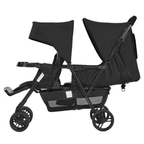 VEVOR Double Stroller, Foldable Lightweight Twin Tandem Stroller, Black