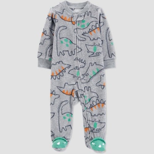 Carter's Just One You®️ Dino Footed Pajama - Gray, Size: 3M
