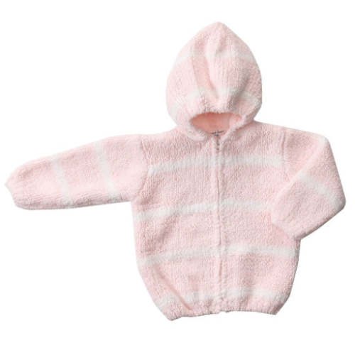 Striped Chenille Hoodie, Pink