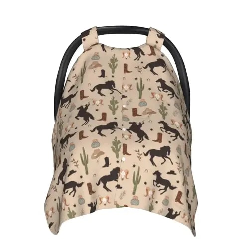 Western Car Seat Cover for Baby in Winter Summer, Nursing Cover for Mom, Western Stuff for Baby Boys Girls