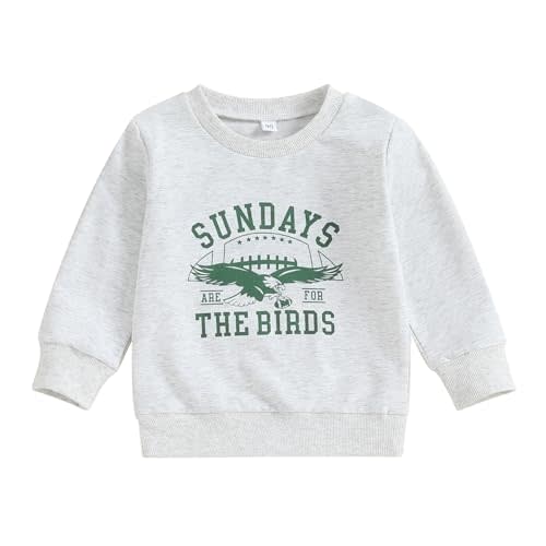 Sundays are for The Birds Toddler Sweatshirt Baby Boy Girl Football Long Sleeve Crewneck Sweatshirts Pullover