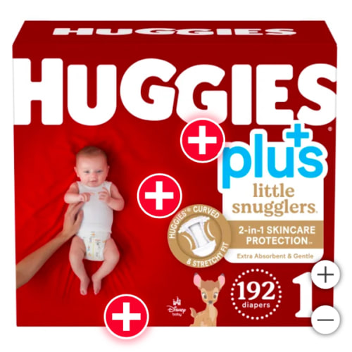 Huggies Plus Diapers Size 1 - 192ct per box