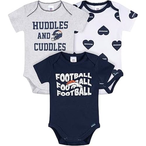 Gerber NFL baby-girls Nfl 3-pack Onesie Bodysuit