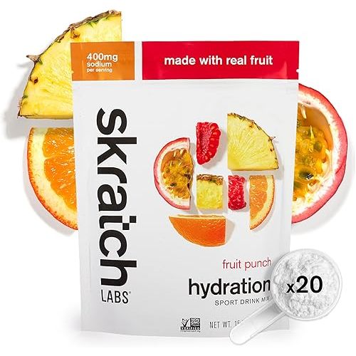 Skratch Labs Hydration Powder | Sport Drink Mix | Electrolytes Powder for Exercise, Endurance, and Performance | Fruit Punch | 20 Servings | Non-GMO, Vegan, Kosher