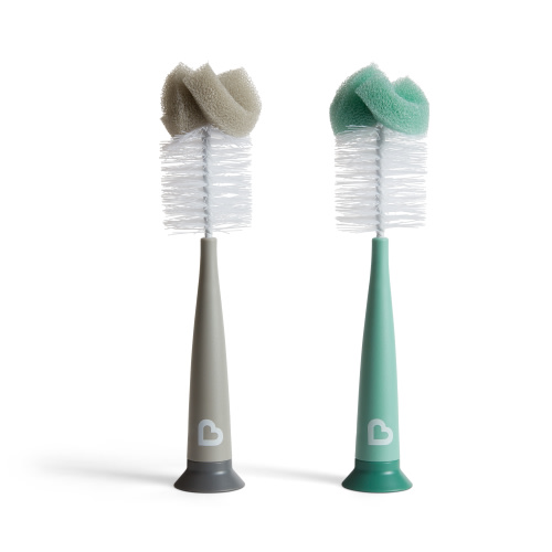 Munchkin® Sponge™ Bottle Brush, Gray/Sage, 2 Pack, Unisex