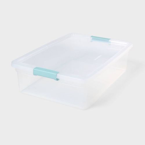 32qt Clear Storage Bin with Latches - Brightroom™