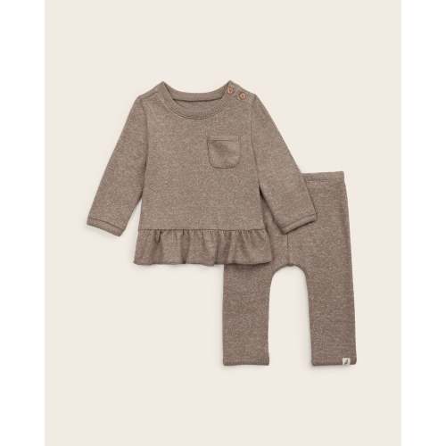 2-Piece Peplum Top and Legging Set - Caribou | easy-peasy Soft, Sustainably Made Childrenswear