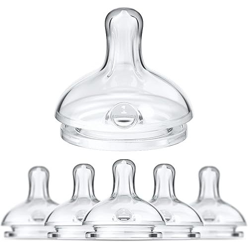 Smilo Anti-Colic Bottle Nipple, Slow Flow 2M+, Stage 1 Suitable from 2 to 5 Months, Smooth Flow Anti-Colic (Pack of 6)