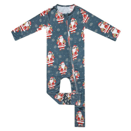 Bamboo Zip-Up Footie Pajama - Santa Claus