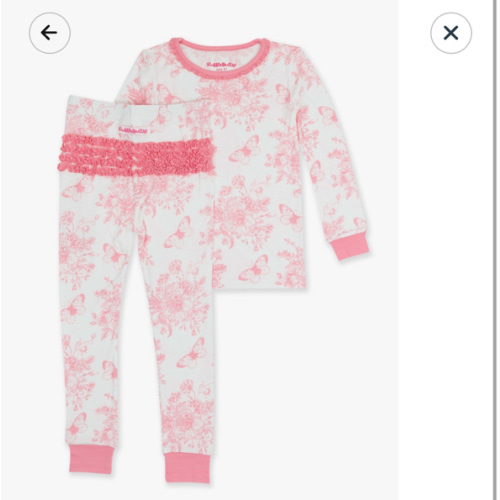 Toddler Ruffle Long Sleeve Pajama Set, Bamboo Viscose