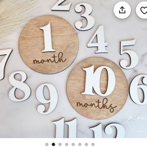 Baby Monthly Milestone Markers | Wooden | Boho | Baby Photos | Gift | Milestone Disks | Signs | Hello World | Baby Shower | Milestone Cards