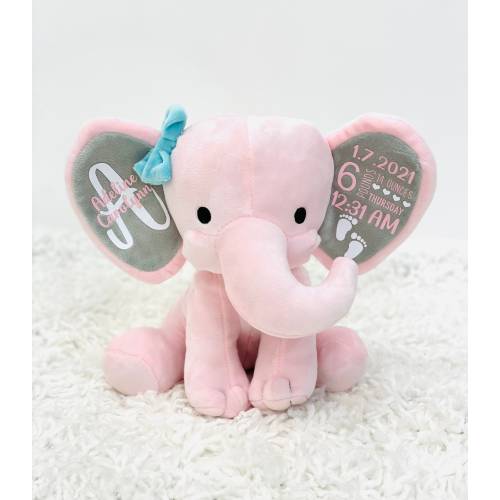 Birth Announcement Elephant - keepsake elephant - baby keepsake - birth stat elephant - baby gift - personalized elephant - baby shower