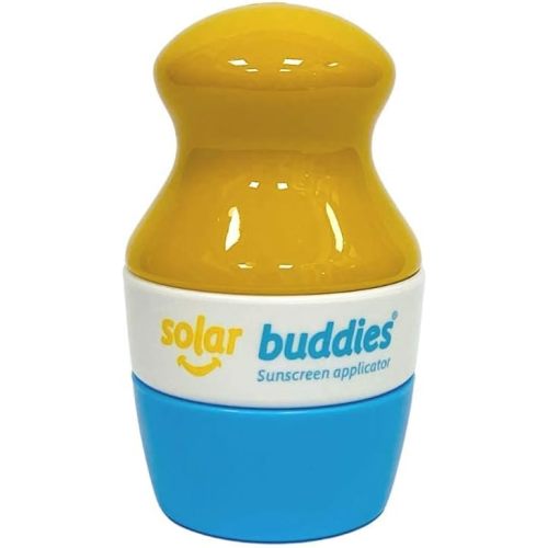 Solar Buddies Refillable Roll On Sponge Applicator For Kids, Adults, Families, Travel Size Holds 100ml Travel Friendly for Sunscreen, Suncream and Lotions (Blue)