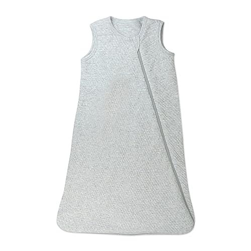 HonestBaby Baby Standard Wearable Blankets Sleeping Bags Swaddle Transition 100% Organic Cotton for Infant Boys, Girls, Unisex, Light Gray Heather, Large