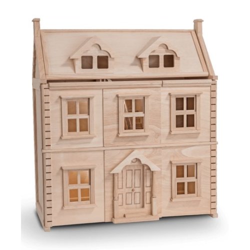 PlanToys Natural Three-Story Victorian Dollhouse
