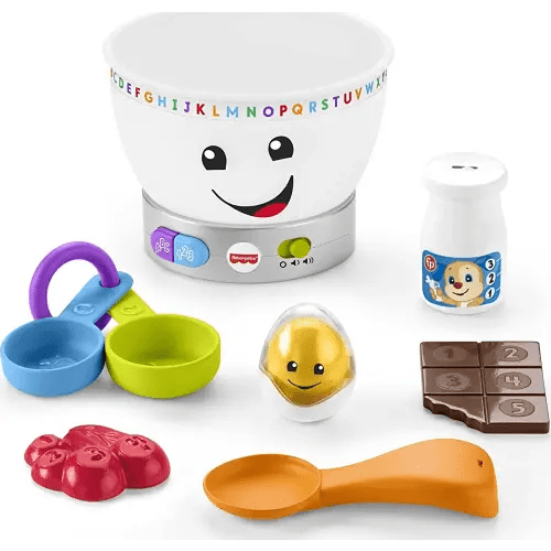 Fisher-Price Laugh & Learn Baby Learning Toy Magic Color Mixing Bowl With Pretend Food Music & Lights For Ages 6+ Months