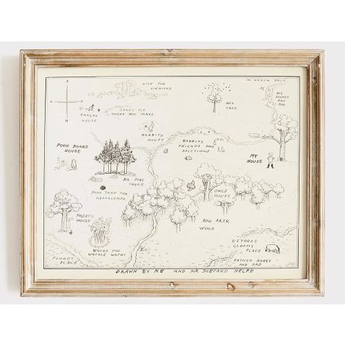 Winnie The Pooh Hundred Acre Wood Map - 11x14 Art Print (Unframed) | Neutral Nursery Decor | Kids Bedroom Wall Decor | A. A. Milne | Boys Room or Girls Room Artwork | Vintage Original Drawing