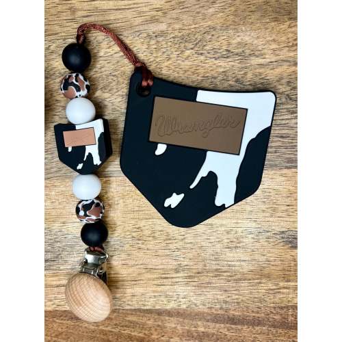 Pocket pacifier clip + matching teether