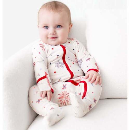 4th of July Zippered Footie 4th of July - Bamboo Little | Maisonette