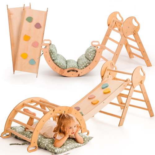 Pikler Triangle Set, Montessori Climber, Wooden Baby Gym, Climbing Toys, Toddler Gym, Pickler Triangle, 1 Year Old Gift, Play Set