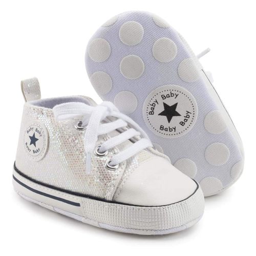 Unisex Baby Girls Boys Canvas High-top Shoes, Newborn Infant Anti-Slip Soft Sole Frist Walking Breathable Sneakers