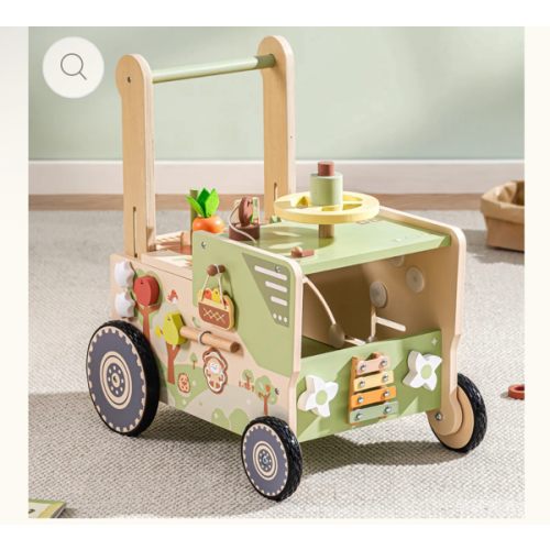 ROBUD Wooden Baby Push Walker Green Farm