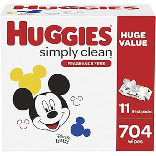 HUGGIES Simply Clean Scented Baby Wipes, 11 Flip-top Pack, 704Count (Pack Of 11)