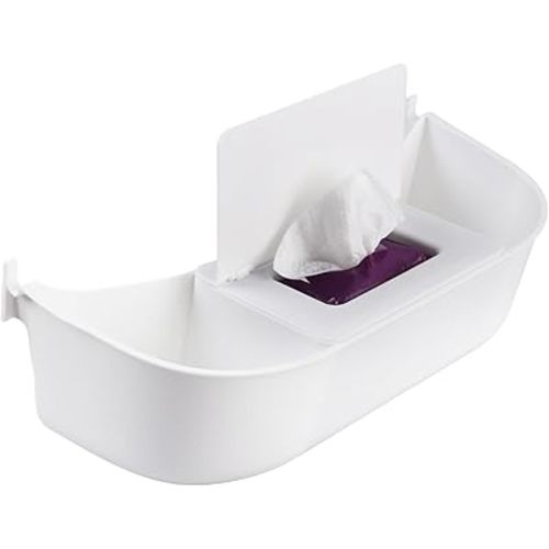 Storage Organizer for Stokke Tripp Trapp, White – High Chair Back Pocket with Wet Wipes Compartment, Easy Installation, Durable PP Material