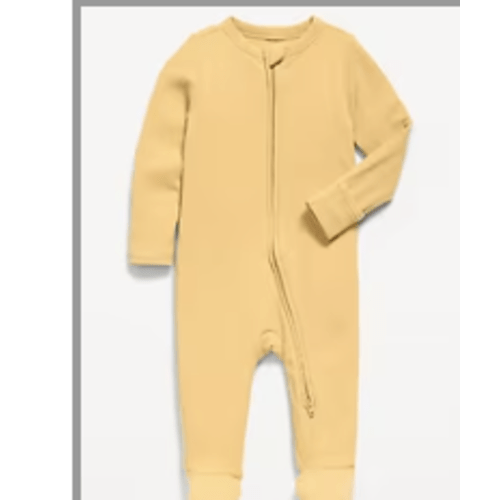 Ribbed 2-Way-Zip Sleep & Play Footed One-Piece for Baby