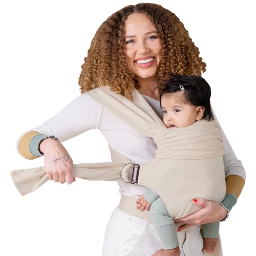 Lalabu The Simple Wrap Baby Wraps Carrier - Stylish Baby Sling Carrier for Newborns & Toddlers 13-28 lbs. Safety Tested, Easy-to-Use, Ergonomic, & Comfortable - Natural