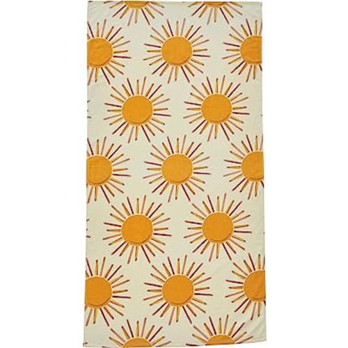 100% Cotton Beach Towel Sunshine Pattern for Kids & Toddler. Bath, Pool, Camping, Travel Towel for Boys & Girls. 30” x 60” Quick-Dry & Super Absorbent Beach Blanket