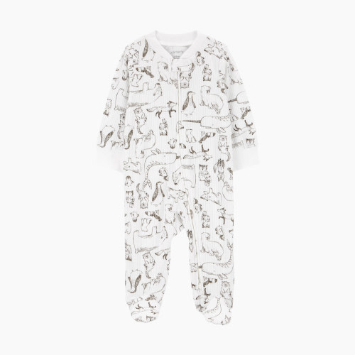 Carter's 2-Way Zip Thermal Sleep & Play Pajamas - Ivory, 6 M