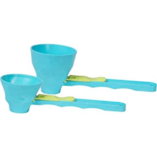 the original measuring scoop + funnel No spill preparation of protein powder, workout & sports drinks, baby formula & kcup refill Mess & Spill free - (Set of 1 & 2 Tablespoon)