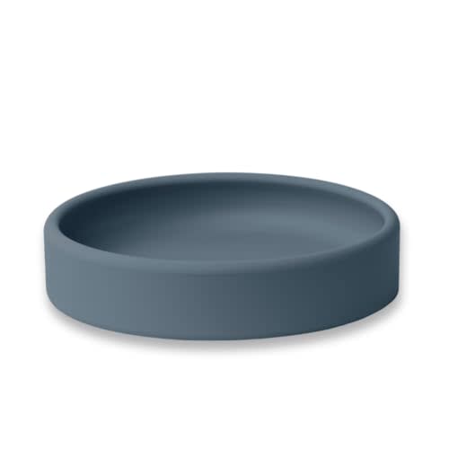 APLAINR Solid Plate, Weighted Baby Toddler Plate, Silicone Plates for Baby, No-Division Kid Plates, Microwave & Dishwasher Safe Silicone Plate for Toddlers, No BPA, Blue Hour