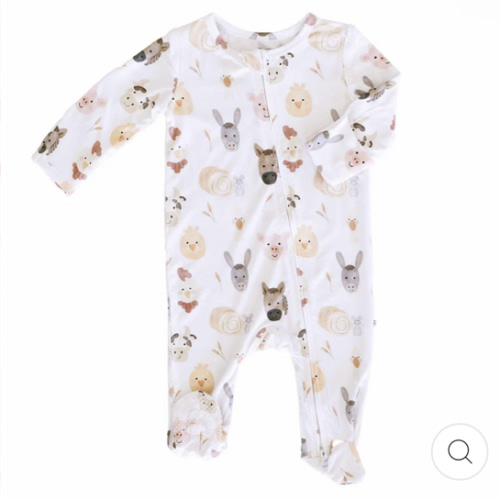 Barnyard Buddies Zipper Footie