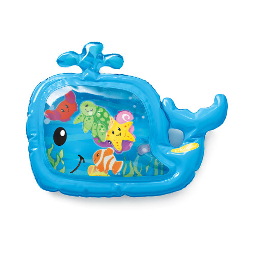 Infantino Pat & Play Baby Tummy Time Play Mat, Whale & Sea Pals, 3+ Months, Blue