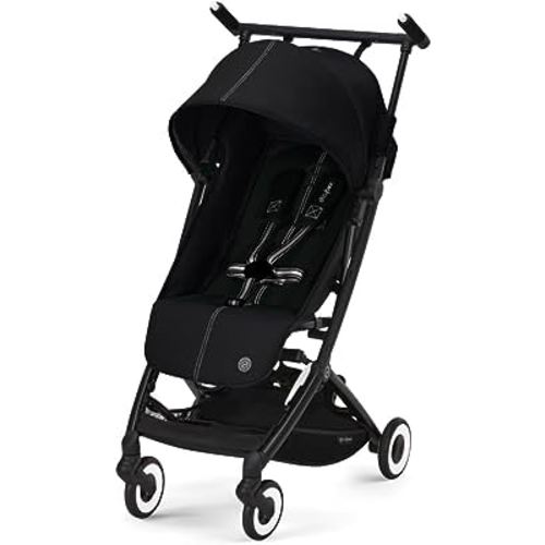 CYBEX Libelle 2 Ultra Compact and Lightweight Baby Pockit Travel Stroller with UPF 50+ Sun Canopy for Babies and Toddlers - Carry-On Luggage Compliant - Compatible with CYBEX Car Seats,Moon Black