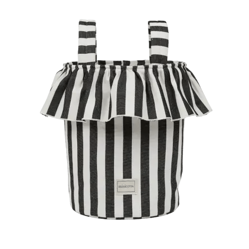 Stroller Bag - Basket Rayas - Black + White · Minicoton