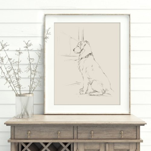 Golden Retriever Fine Art Print. Golden Retriever Drawing. Dog Artwork. Dog Wall Decor. Gifts for Dog Lovers. Christmas - Etsy 9x12 inches