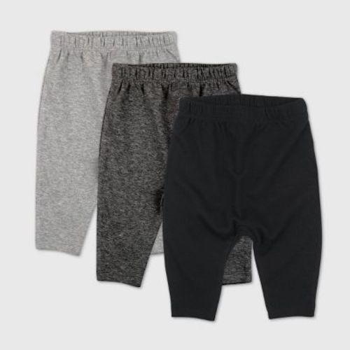 Honest Baby 3pk Organic Cotton Cuff-Less Harem Pants - Gray, Size: 3-6M