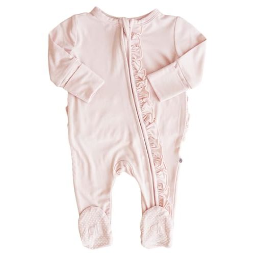 Caden Lane Zippered Baby Footie Pajamas, Soft Onesie Bodysuit with Feet & Double Zipper, Footed One-Piece Jumpsuit for Infant