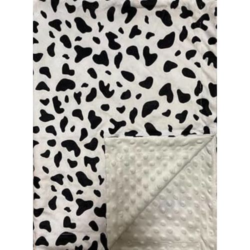 Baby Blanket for Boys Girls Super Soft Double Layer Minky with Dotted Backing Cute Cow Crib Receiving Blanket Bed Throws for Newborns Nursery Stroller Toddler 30 x 40 Inch (Black White Cow)
