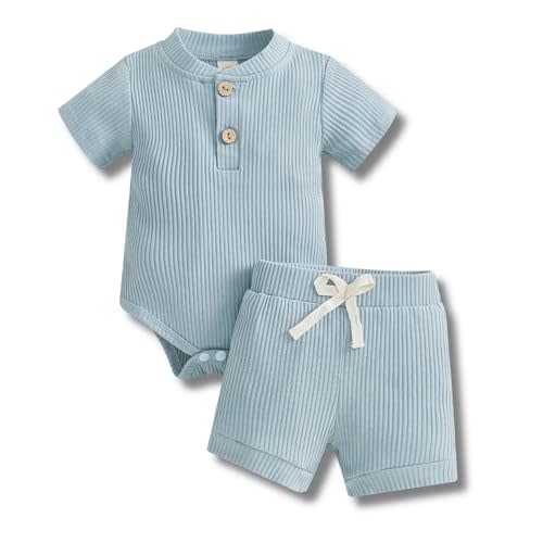 Newborn Baby Boy Clothes 0 3 6 9 12 18 Months Onesie Shorts Set Summer Outfits